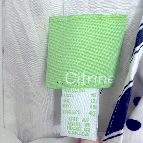 Citrine Spaghetti strap black and white polka dot dress cotton Size 10 - Picture 3 of 5